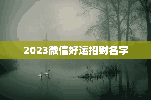 2023微信好运招财名字(微信好运名字 招财2020)